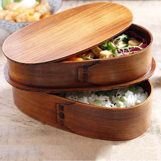 BENTO BOX - Traditional Handmade Cedar Lunchbox Double Layer