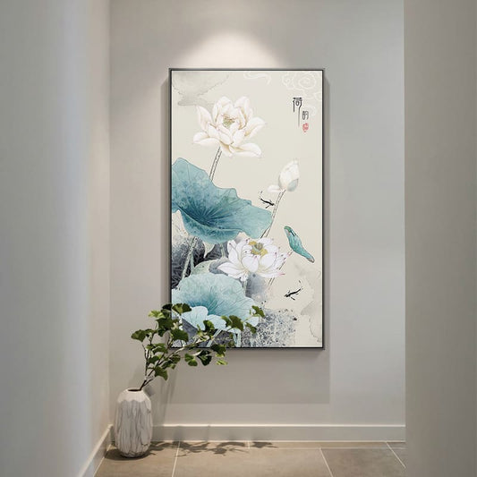 CANVAS - Plum Blossom Lotus Leaf Art | HD Inkjet No Frame
