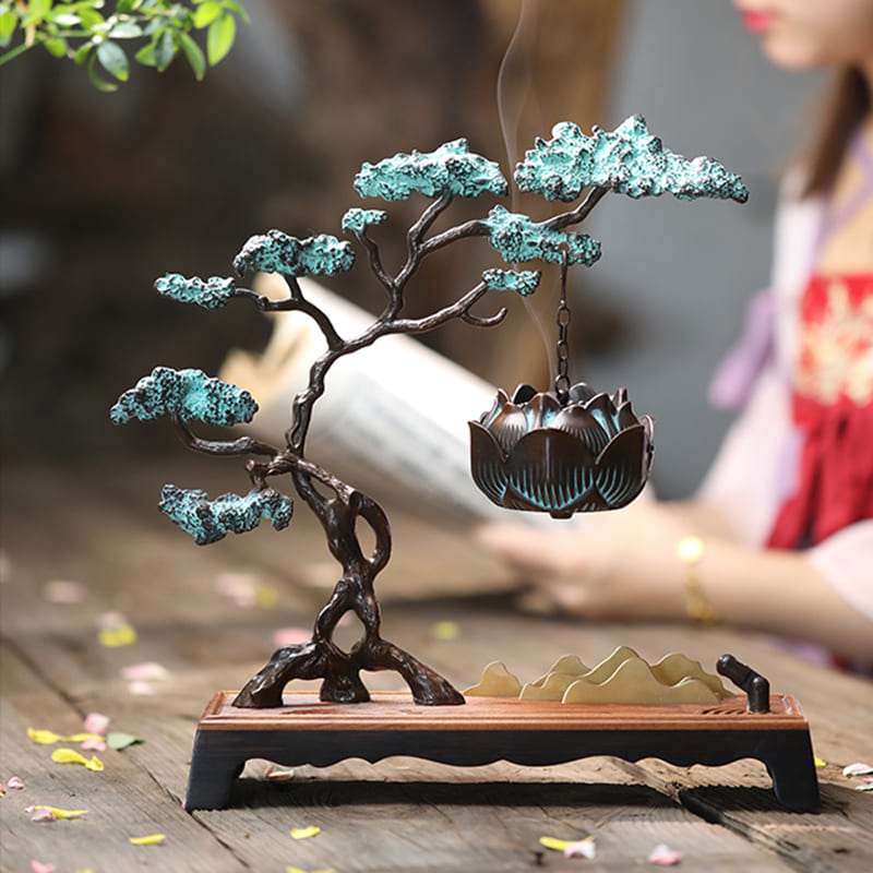 INCENSE BURNER - Welcome Pine Backflow | Brass Decoration myKyokutō