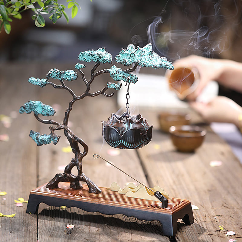 INCENSE BURNER - Welcome Pine Backflow | Brass Decoration myKyokutō