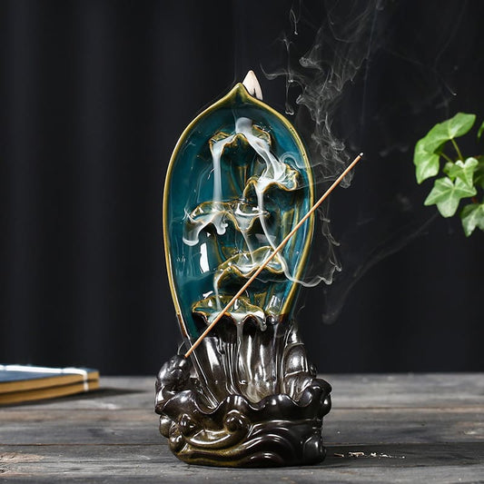 INCENSE BURNER - Lotus Moonlight Backflow | Handmade Ceramic