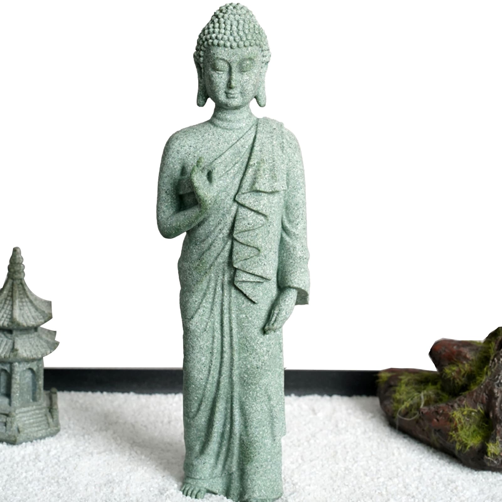 BUDDHA - Standing Chinese Stone Style Buddha Home Decor | Resin myKyokutō