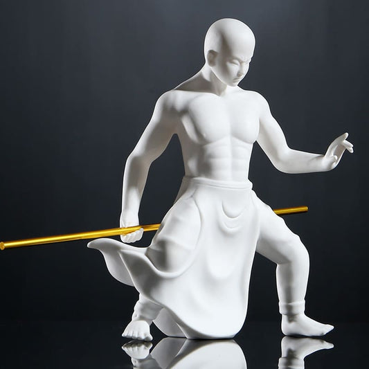MATERIAL ARTS MONK - Pure Handmade Figure | White Porcelain