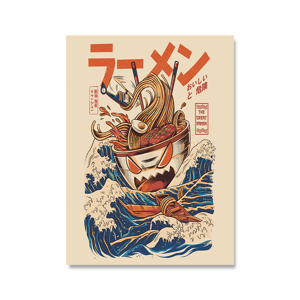 CANVAS - Japanese Cartoon Food Fighter Designs | HD Inkjet No Frame The Great Ramen myKyokutō