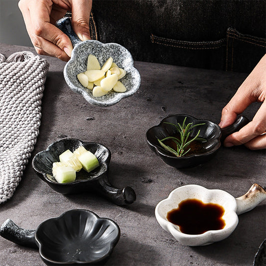 SEASONING DISH - Japanese Style Ceramic Dish With Handle