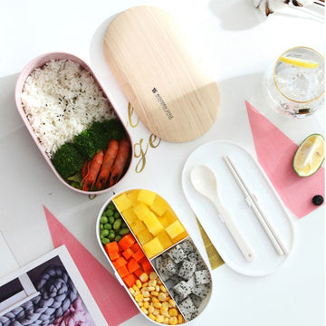 BENTO BOX - Compact Wooden Style Lunch Box | Oval myKyokutō