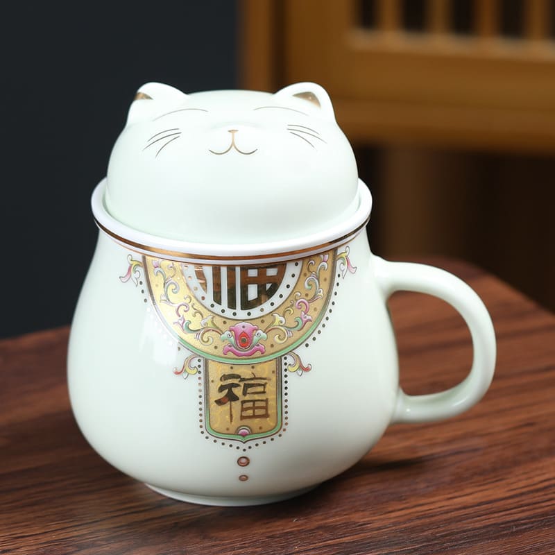 MUG - Guochaofeng Ceramic Tea Cup Chinese Style | 300 ml Snow myKyokutō