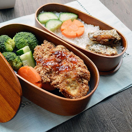 BENTO BOX - Traditional Handmade Cedar Lunchbox Double Layer