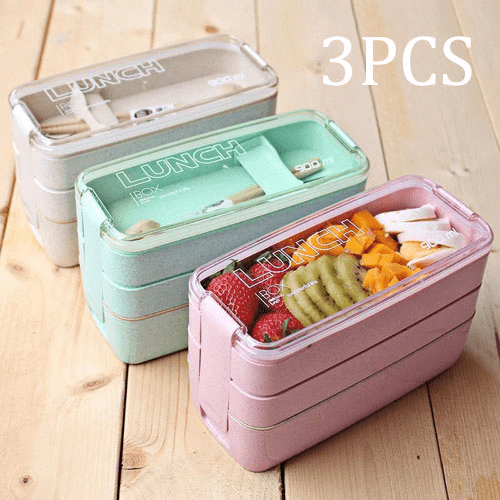 BENTO SET - 3PCS Lunch Boxes 900 ml | Wheat Straw myKyokutō