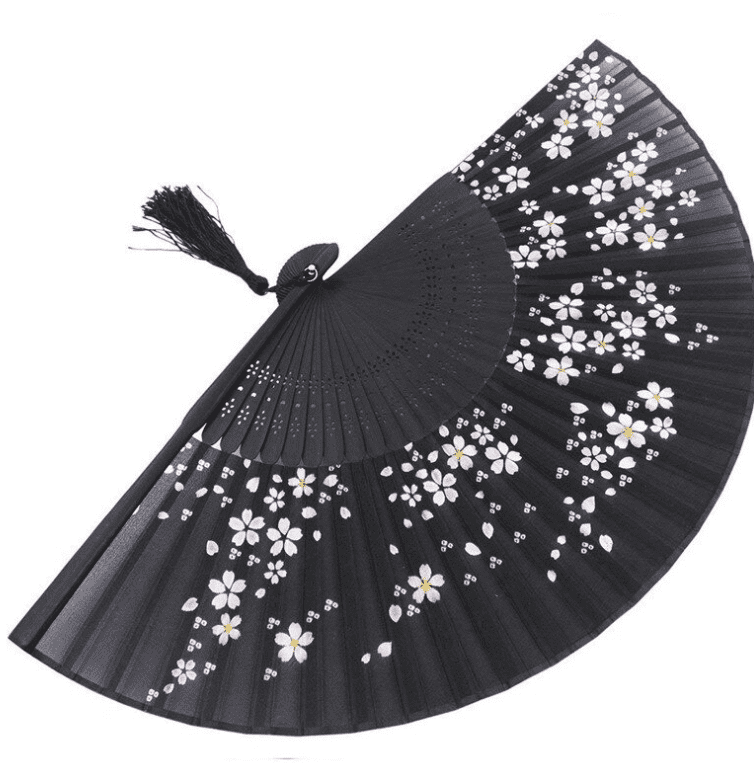 FOLDING FAN - Handmade Japanese Sakura Folding Fan | Silk myKyokutō