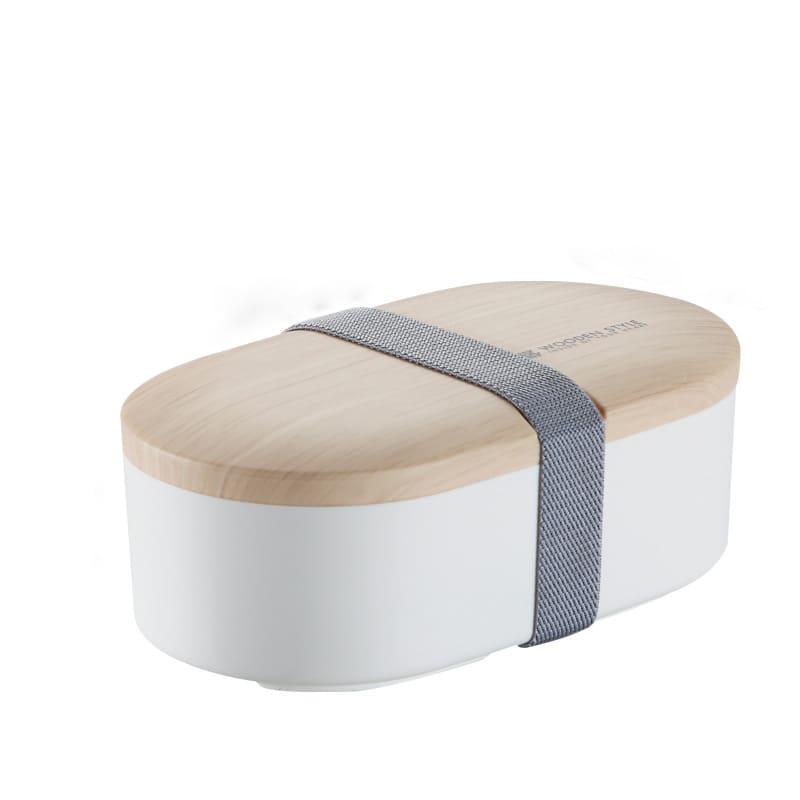 BENTO BOX - Compact Wooden Style Lunch Box | Oval White myKyokutō