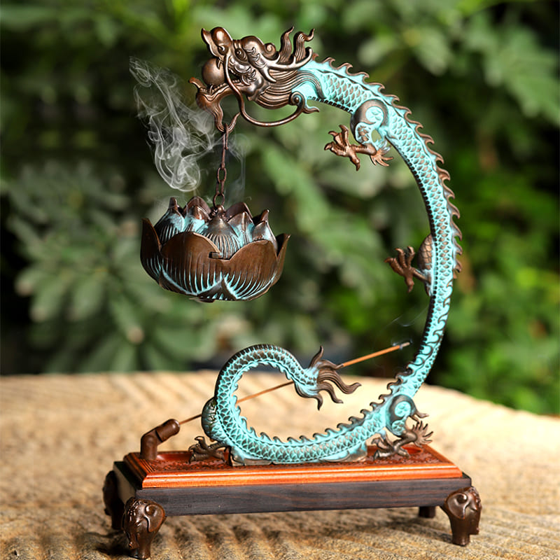 INCENSE BURNER - Dragon Backflow | Brass Decoration myKyokutō