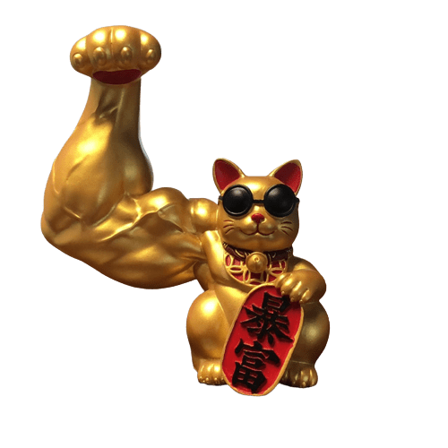 MANEKI NEKO - Golden Muscle Lucky Cat Decor | Resin myKyokutō