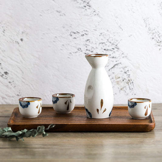 SAKE SET - Antique Design | Ceramic Bottle & Cups