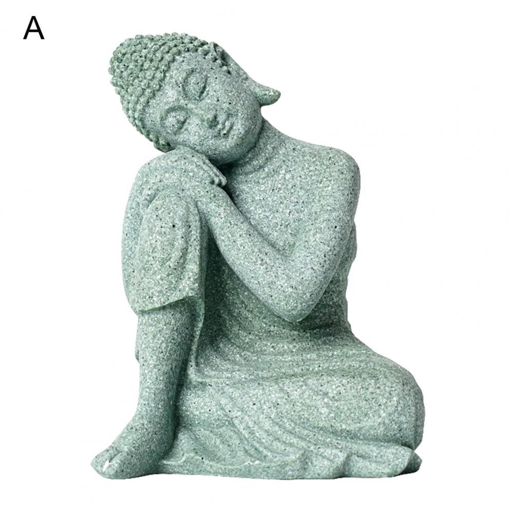 BUDDHA - Sitting Chinese Stone Style Buddha Home Decor | Resin A: Contemplative myKyokutō