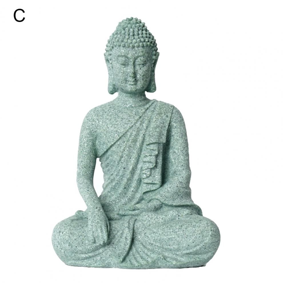 BUDDHA - Sitting Chinese Stone Style Buddha Home Decor | Resin C: Seated myKyokutō