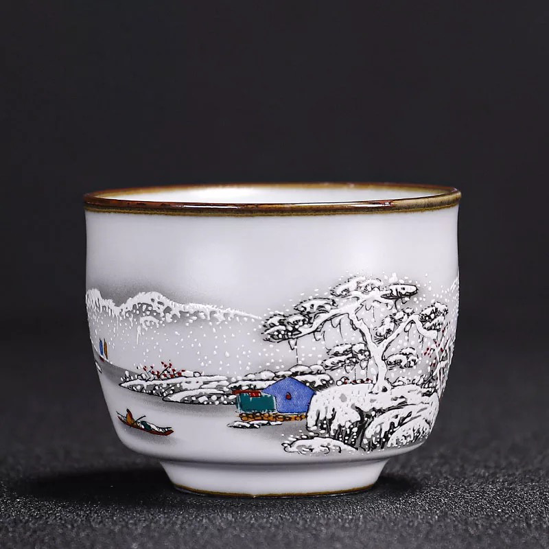 TEA CUP - Ru Kiln Chinese Style Snow Tea Cup | Ceramic Cup only myKyokutō