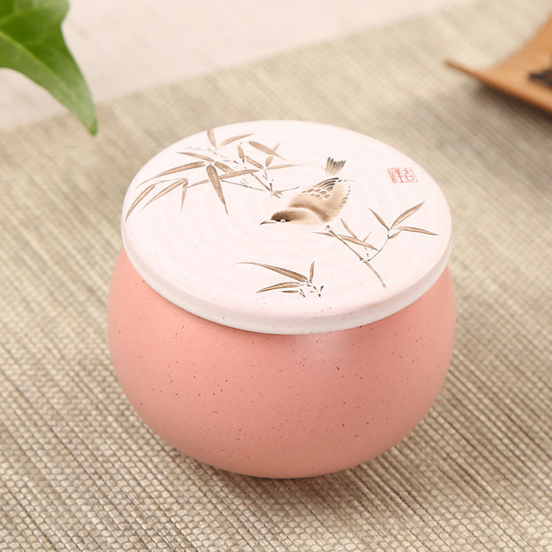 TEA CADDY - Portable Handpainted Mini Tea Caddy | Ceramic Pink myKyokutō