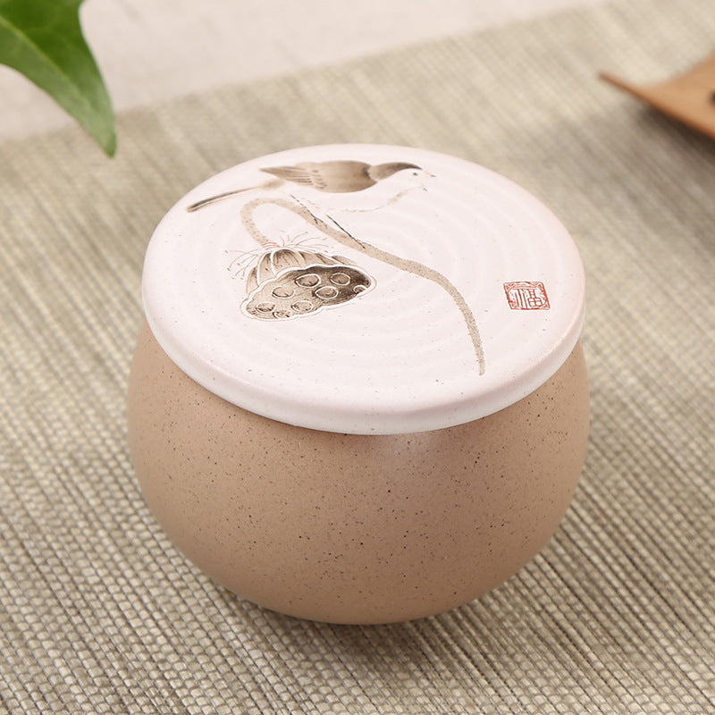 TEA CADDY - Portable Handpainted Mini Tea Caddy | Ceramic Khaki myKyokutō