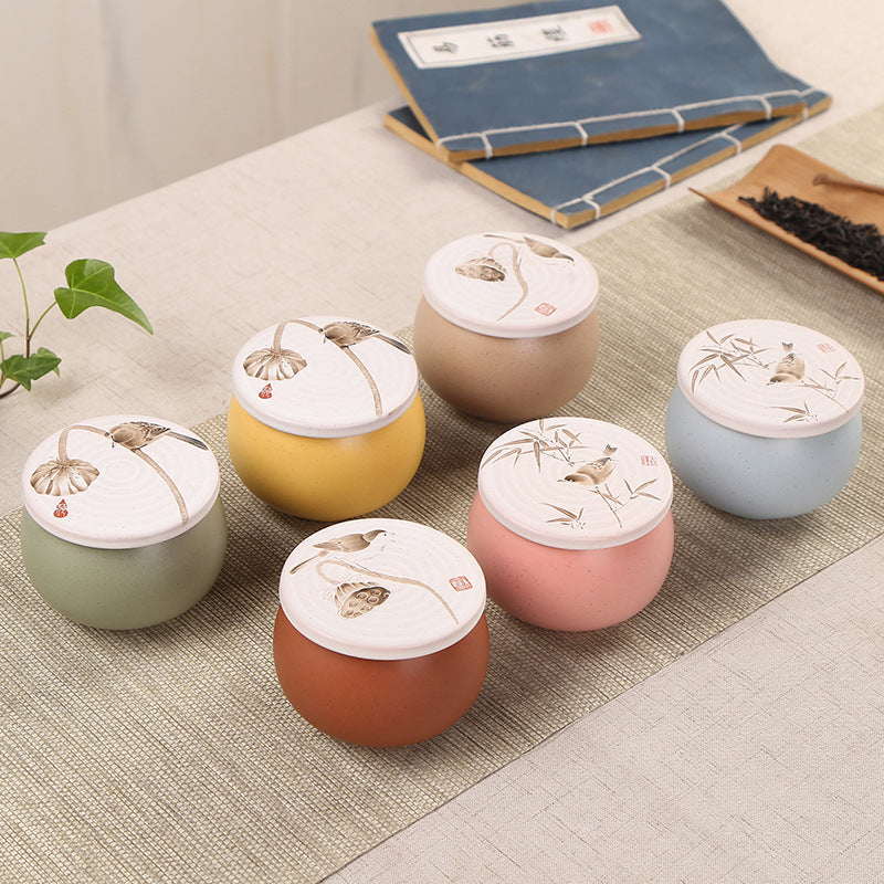 TEA CADDY - Portable Handpainted Mini Tea Caddy | Ceramic TEA CADDY myKyokutō