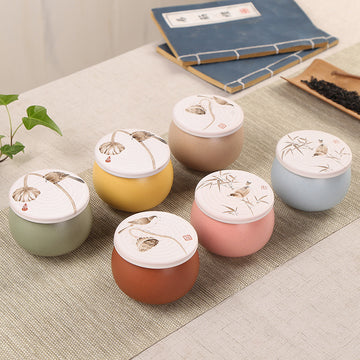 TEA CADDY - Portable Handpainted Mini Tea Caddy | Ceramic myKyokutō