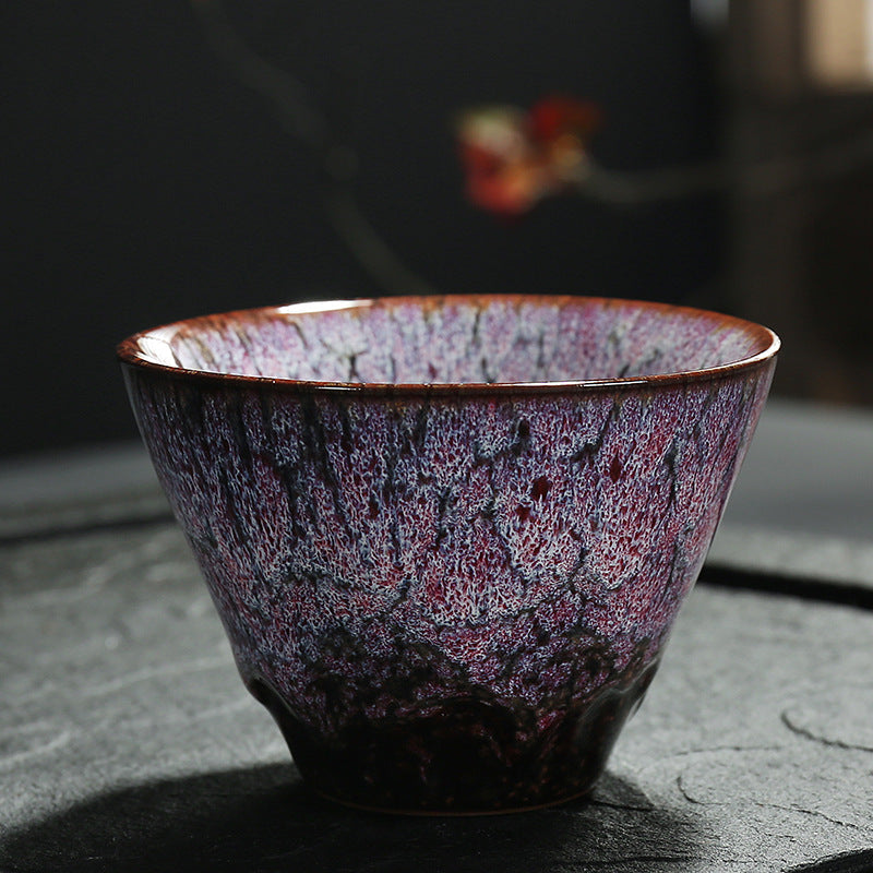 TEA CUP - Luwu Stoneware Cups | Handmade Ceramic 120 ml Purple Red myKyokutō