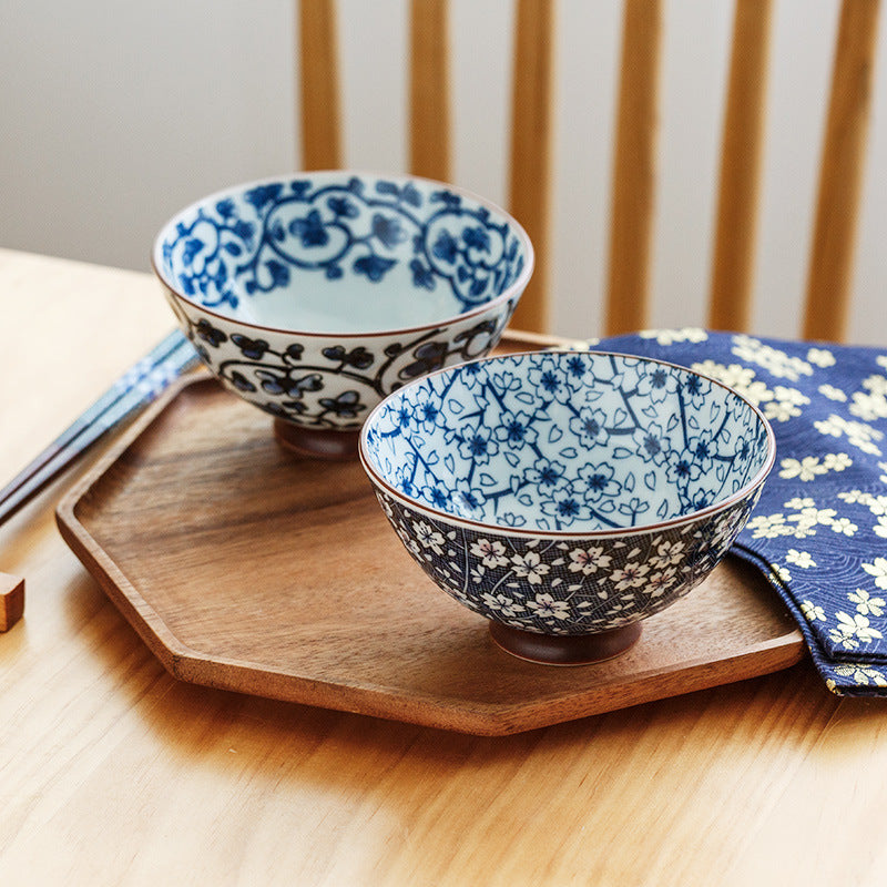 RICE BOWL - Japanese Sakura Design | Porcelain Underglaze myKyokutō