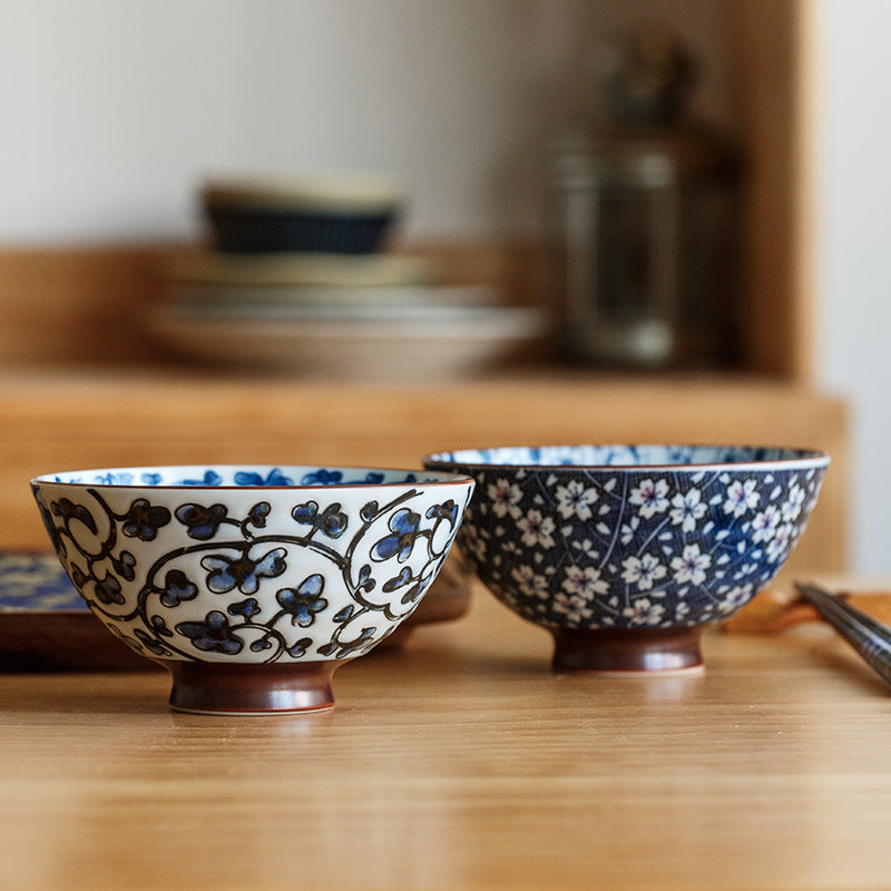 RICE BOWL - Japanese Sakura Design | Porcelain Underglaze myKyokutō