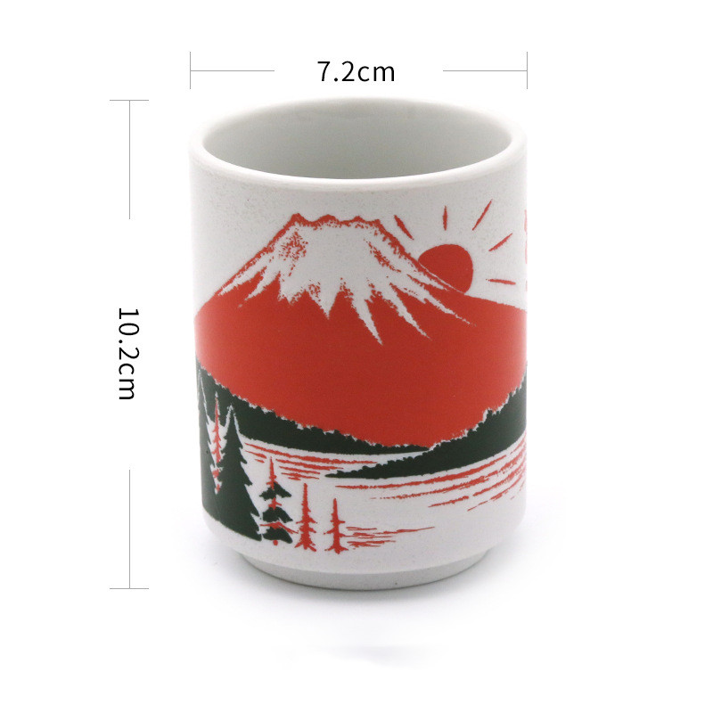 MUG - Original Japanese Ceramic In Japanese Designs | 300 ml Mount Fuji Red myKyokutō