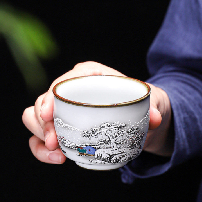 TEA CUP - Ru Kiln Chinese Style Snow Tea Cup | Ceramic myKyokutō