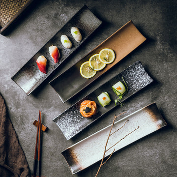 SUSHI PLATE - Rectangular Japanese Long Plate | Ceramic SUSHI PLATE myKyokutō