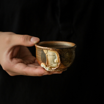 TEA CUP - Handcarved Buddha Face Teacup | Ceramic 80 ml myKyokutō