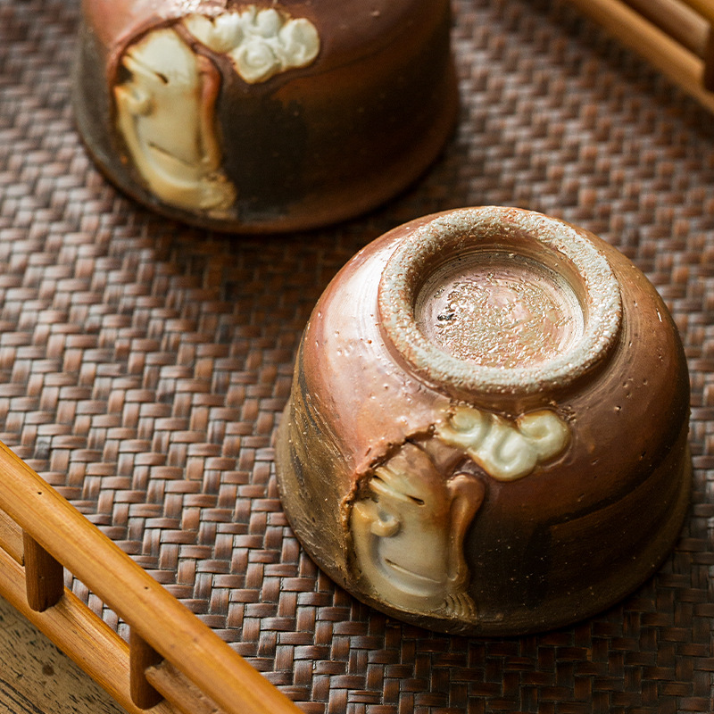 TEA CUP - Handcarved Buddha Face Teacup | Ceramic 80 ml myKyokutō