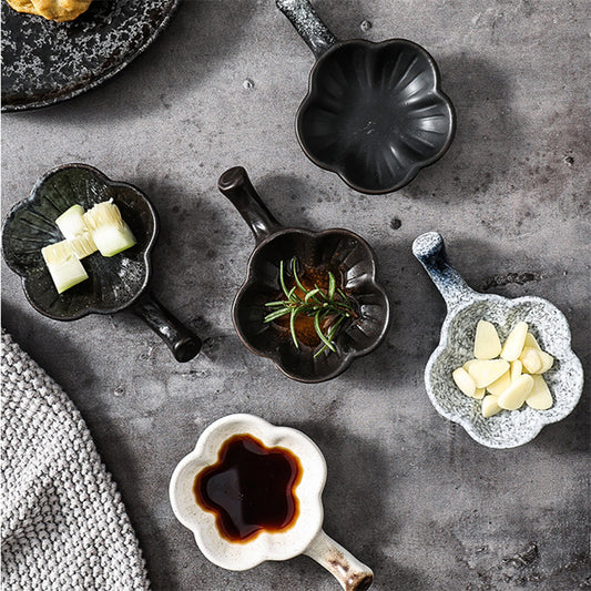 SEASONING DISH - Japanese Style Ceramic Dish With Handle