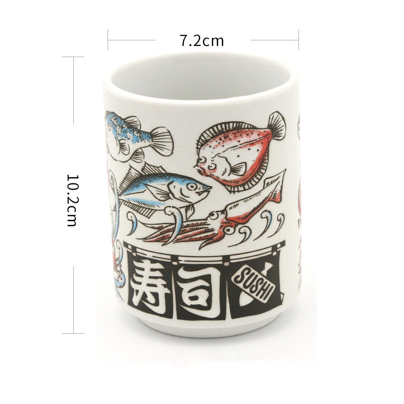 MUG - Original Japanese Ceramic In Japanese Designs | 300 ml Fish Painted Red Snapper myKyokutō