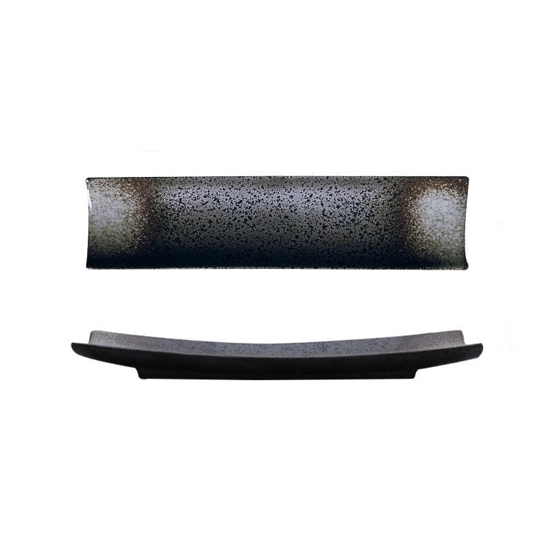 SUSHI PLATE - Rectangular Japanese Long Plate | Ceramic Black myKyokutō