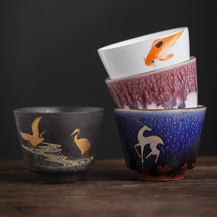 TEA CUP SET - Hao Shi Fa Sheng Gift Box | Handmade Ceramic myKyokutō