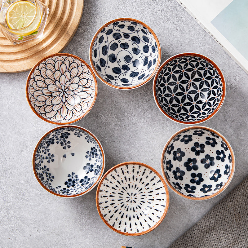RICE BOWL SET - Hand-painted Floral Ceramic | Japanese Style BOWL GIFT SET myKyokutō