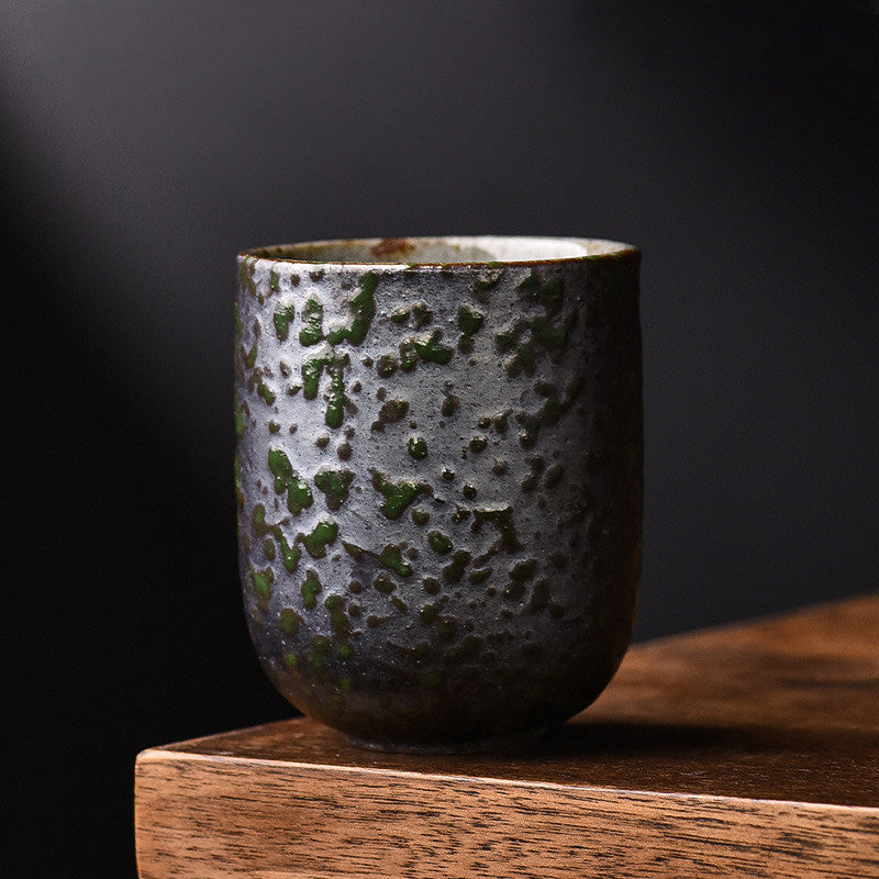 TEA CUP - Retro Style Under Glazed Tea Cup | Ceramic 150 ml Mottled Green myKyokutō