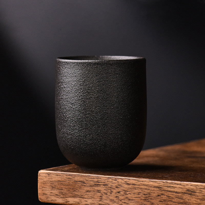 TEA CUP - Retro Style Under Glazed Tea Cup | Ceramic 150 ml Zen Black myKyokutō