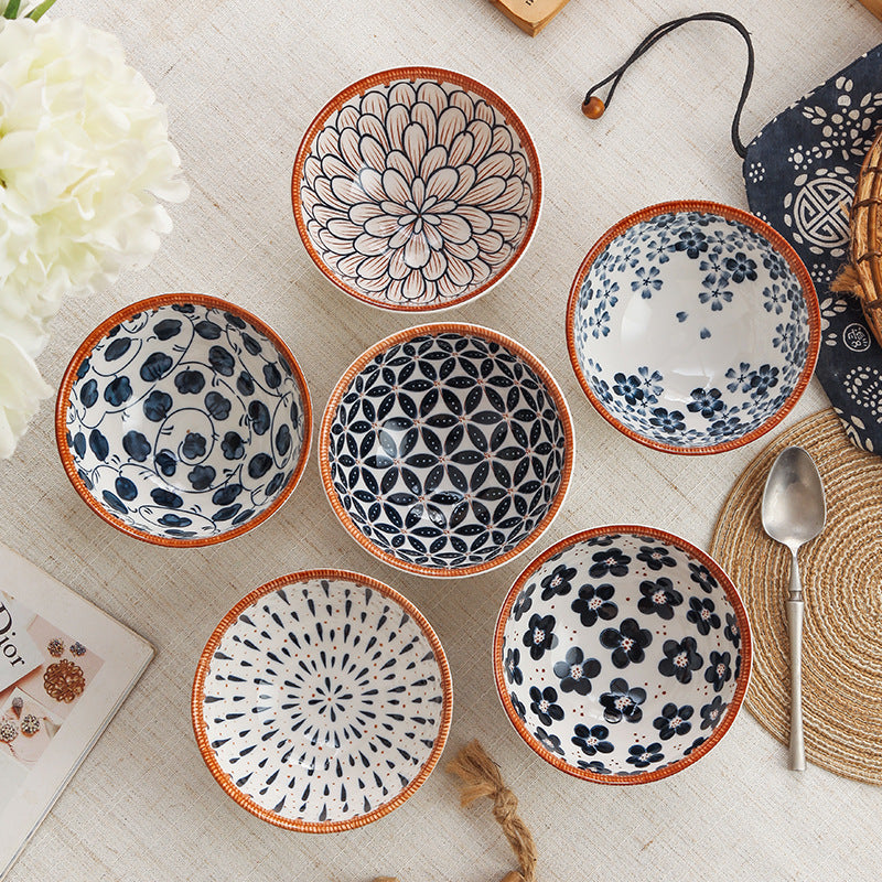 RICE BOWL SET - Hand-painted Floral Ceramic | Japanese Style myKyokutō