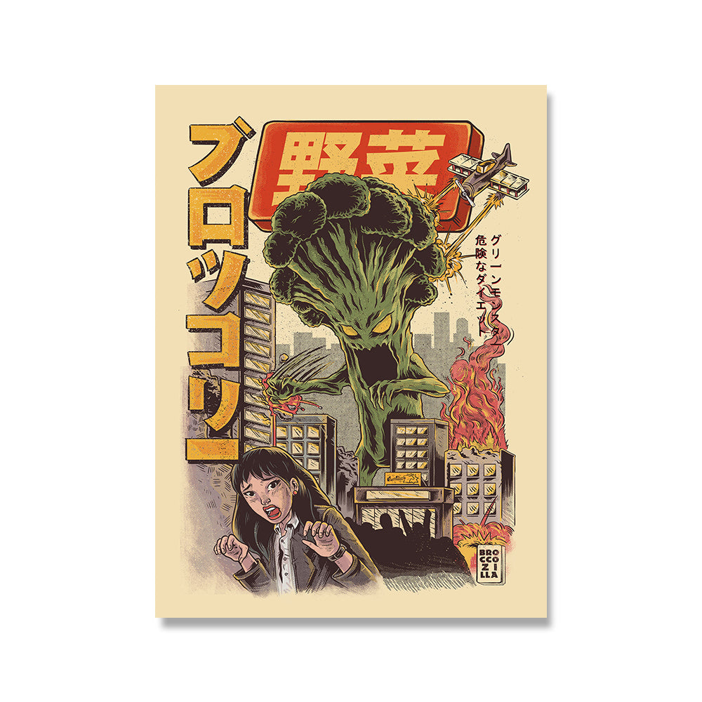 CANVAS - Japanese Cartoon Food Fighter Designs | HD Inkjet No Frame CANVAS myKyokutō Wild Broccoli 30x40