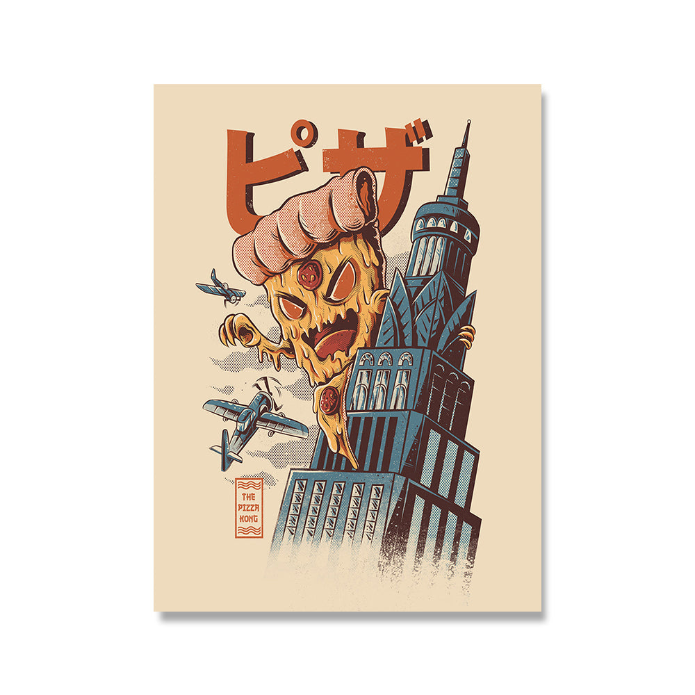 CANVAS - Japanese Cartoon Food Fighter Designs | HD Inkjet No Frame The Pizza Kong myKyokutō